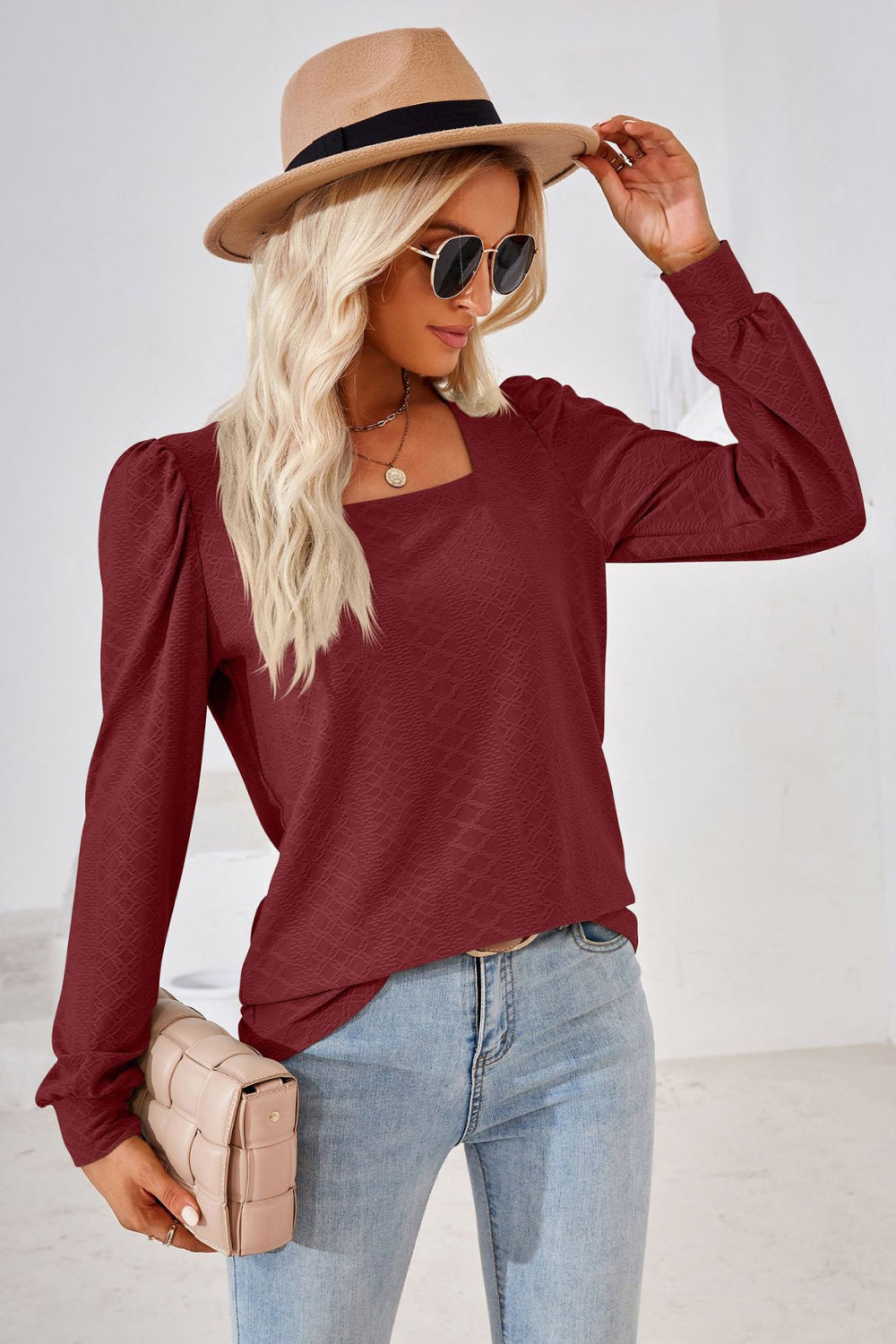 Square Neck Puff Sleeve Blouse - Women’s Clothing & Accessories - Shirts & Tops - 16 - 2024