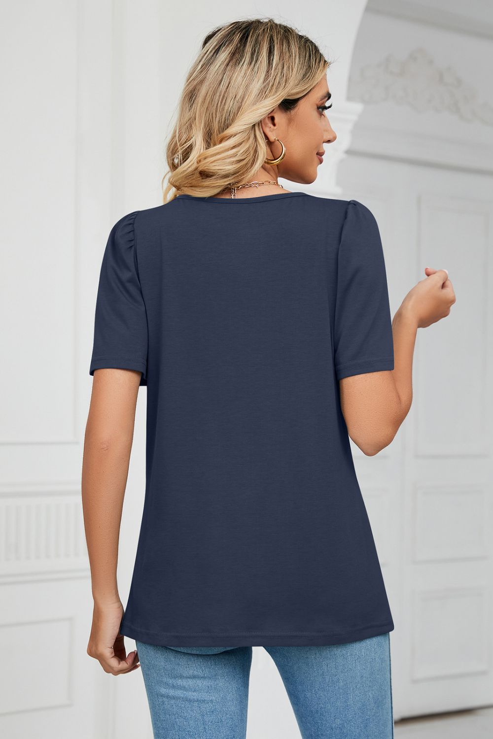 Square Neck Puff Sleeve T-Shirt - T-Shirts - Shirts & Tops - 18 - 2024