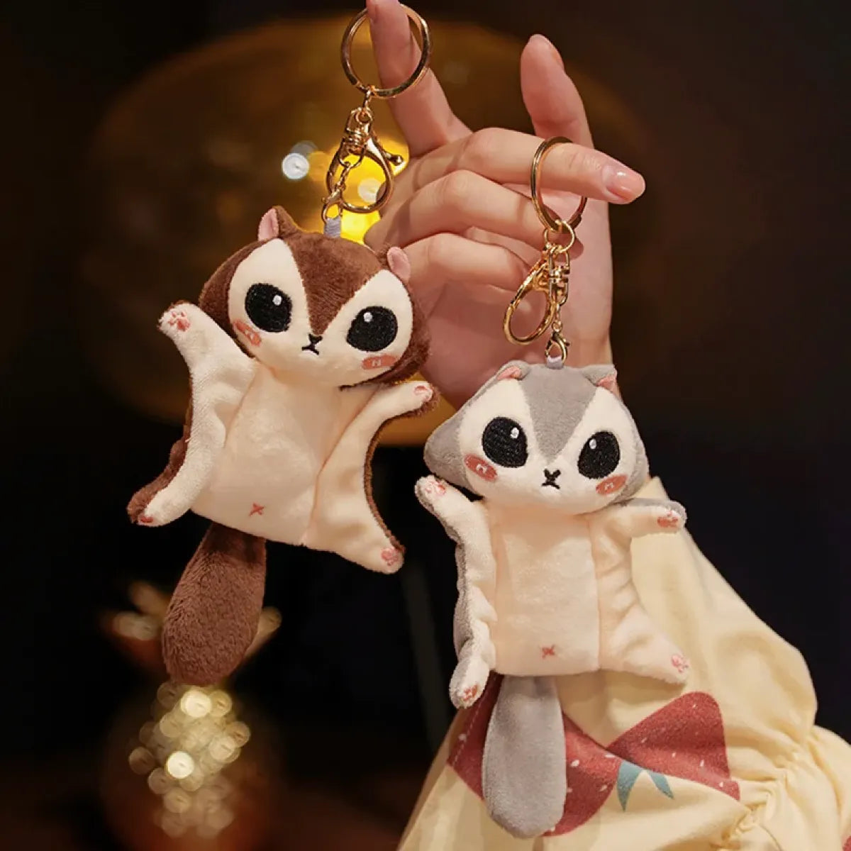 Kawaii Squirrel Plush Keychain - Backpacks - 4