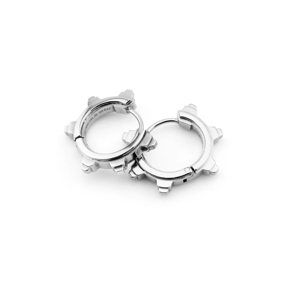 SP-01B Stainless Steel Spike Hoop Earrings - T-Shirts - Earrings - 3