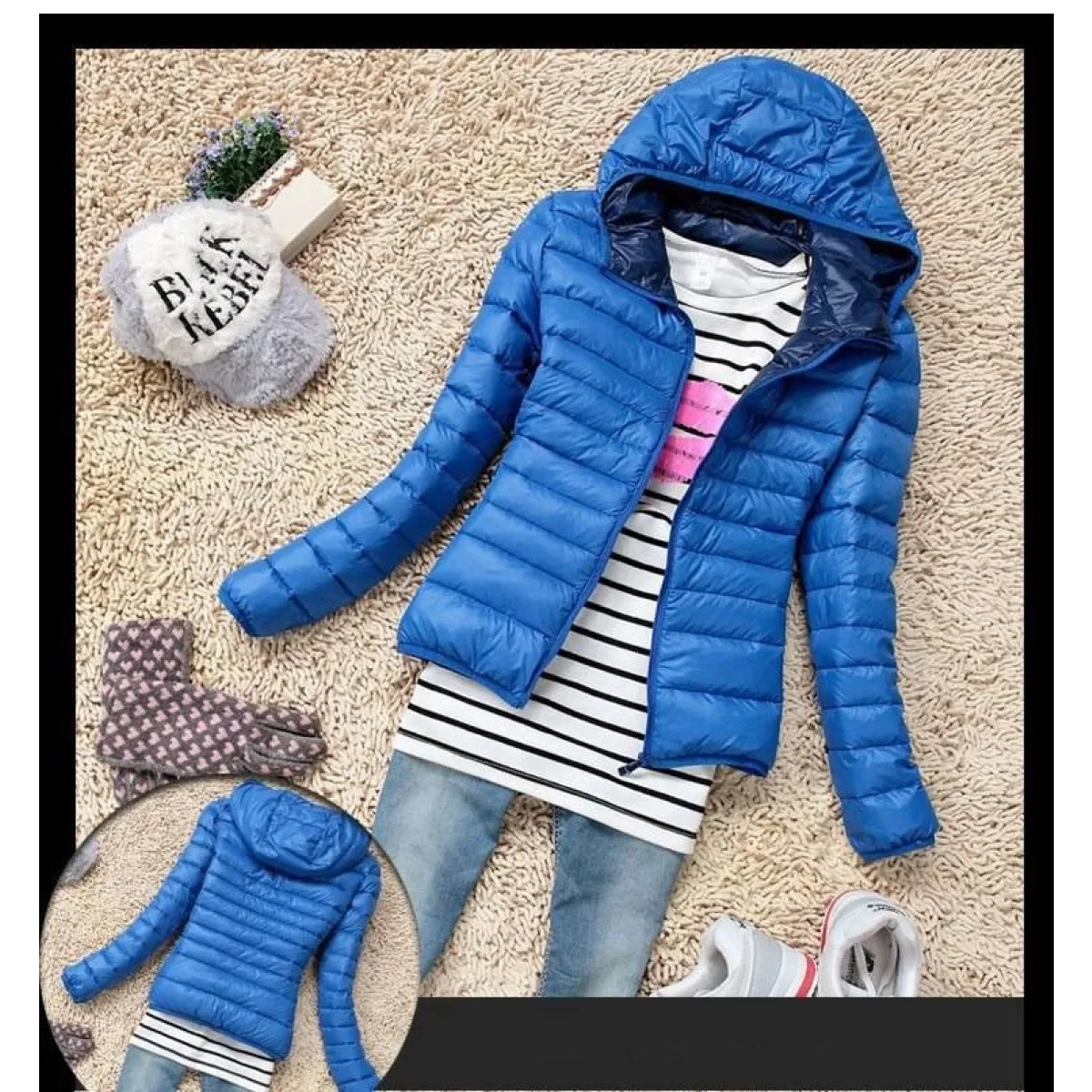 Stand Collar Hooded Winter Jacket - Women’s Clothing & Accessories - 10