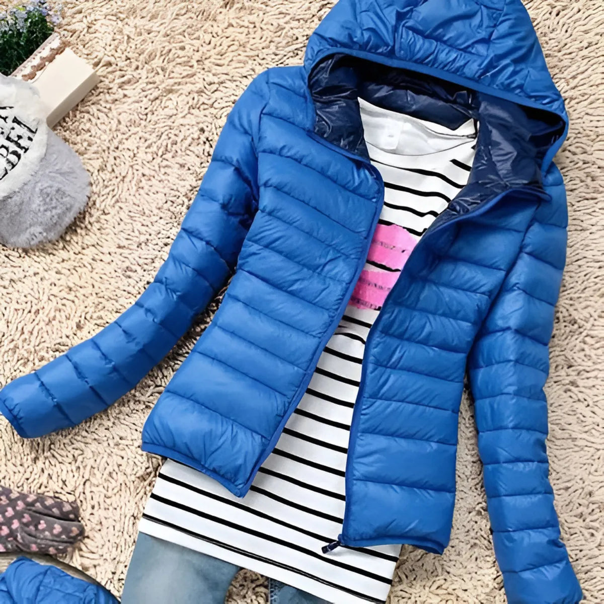 Stand Collar Hooded Winter Jacket - Women’s Clothing & Accessories - 13