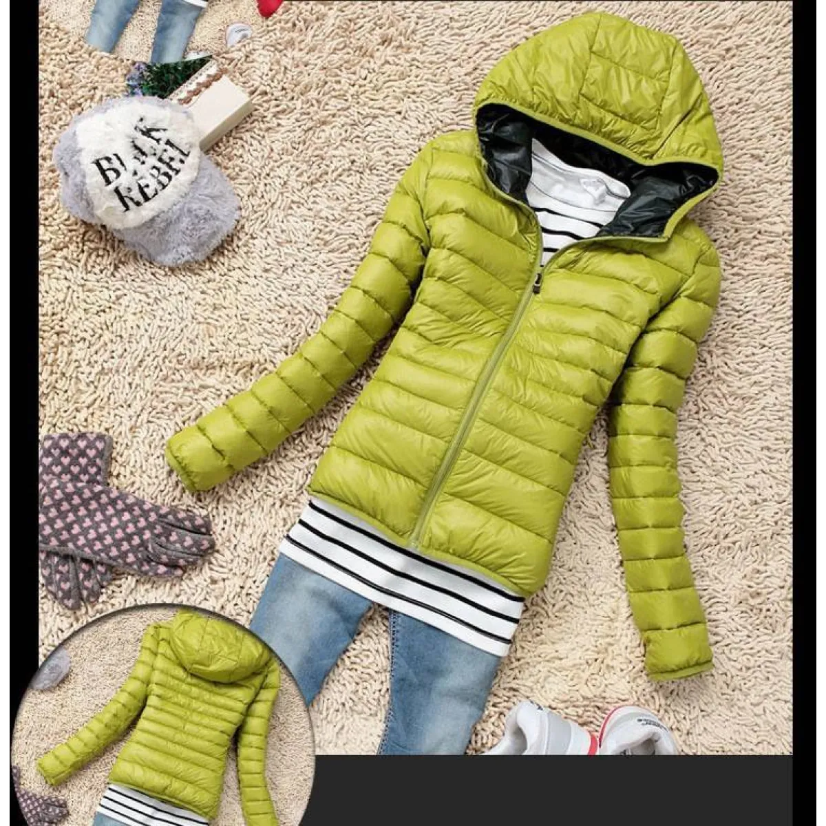 Stand Collar Hooded Winter Jacket - Women’s Clothing & Accessories - 6