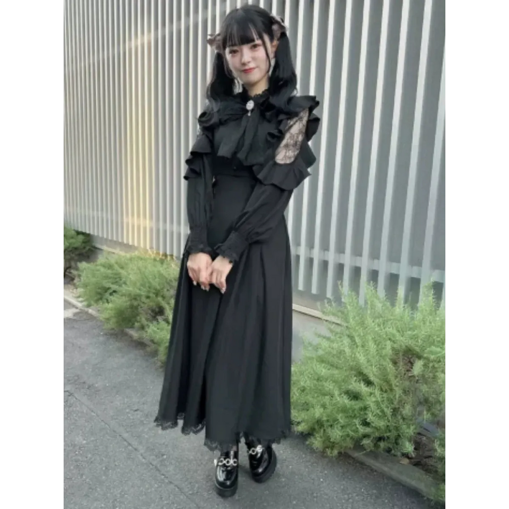 Gothic Lace Bow Stand Collar Lolita Dress - All Dresses - Lolita Dress - 4