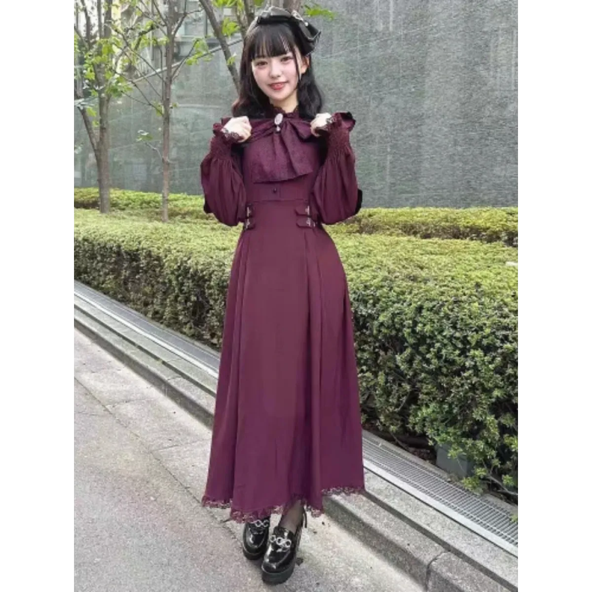 Gothic Lace Bow Stand Collar Lolita Dress - All Dresses - Lolita Dress - 5