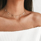 Star Pendant Choker Necklace - Women’s Jewelry - 1