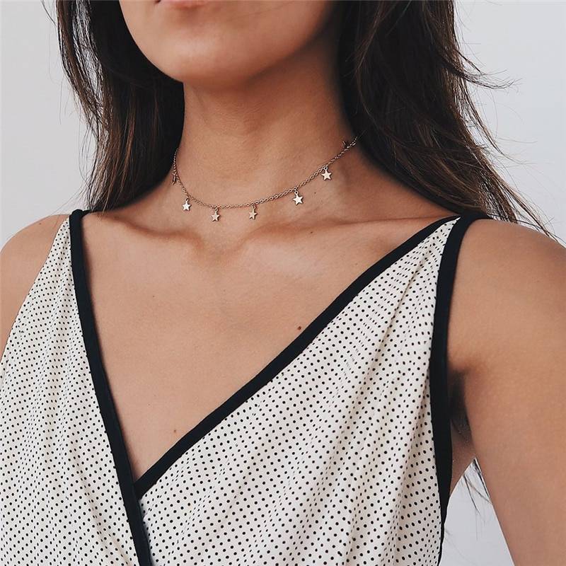 Star Pendant Choker Necklace - Women’s Jewelry - Necklaces - 10 - 2024