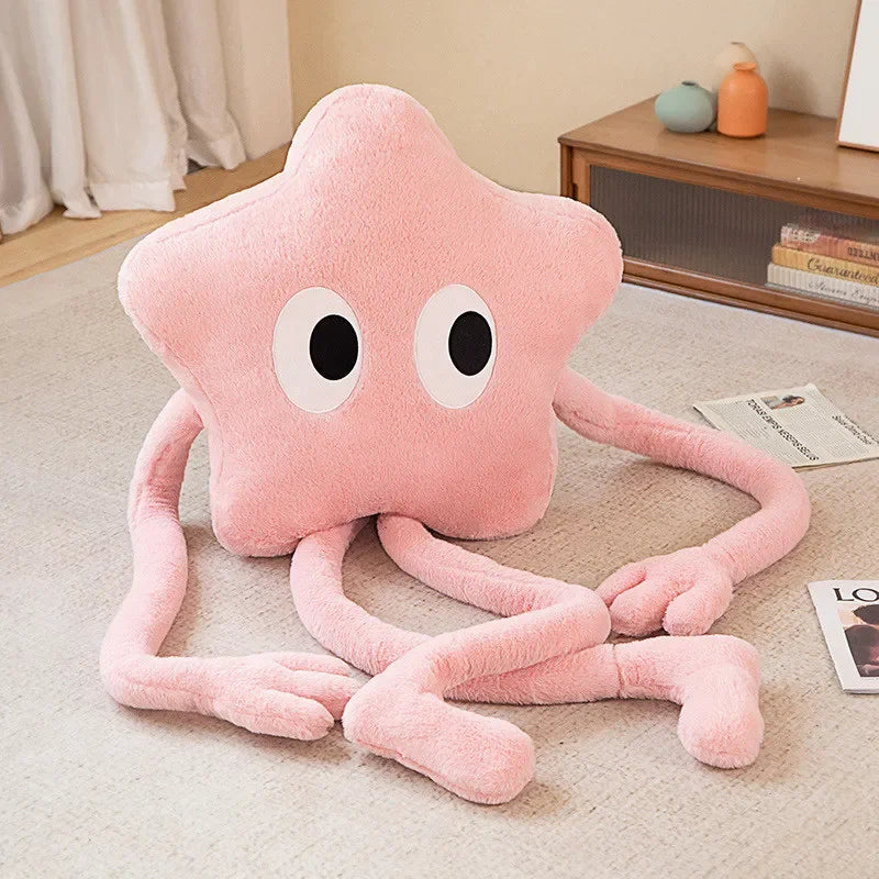 Giant 160cm Long-Legged Star Plush Pillow – Cute Sofa Cushion & Gift - Pink - Plushies - Plush Toys - 2024 - 7