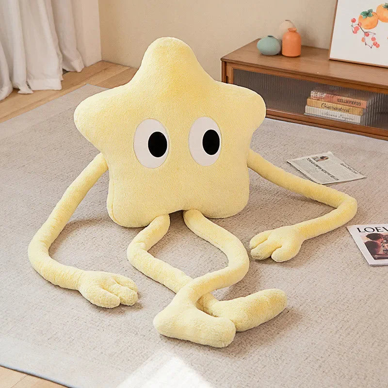 Giant 160cm Long-Legged Star Plush Pillow – Cute Sofa Cushion & Gift - Yellow - Plushies - Plush Toys - 2024 - 8