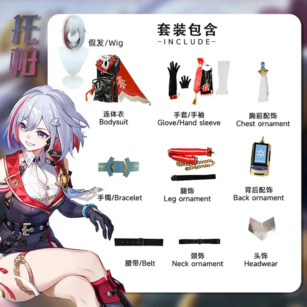 Topaz Honkai Star Rail Cosplay Set with Wig & Shoes - Dresses - Cosplay - 11