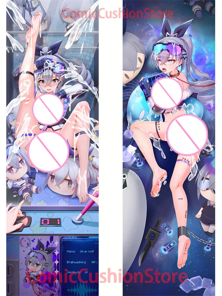 Honkai: Star Rail Silver Wolf - Life-size Dakimakura Pillow Cover - 4-R18 / 60x180cm Peach Skin - Dakimakura - Clothing