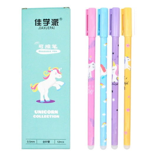 4Pcs Unicorn Erasable Gel Pen - Pastel / Erasable black - Stationary & More - Pens - 12 - 2024