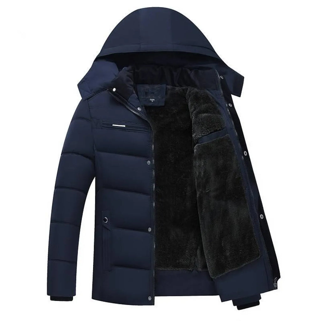 Men’s Down Jacket with Hood - Jackets & Coats - 1