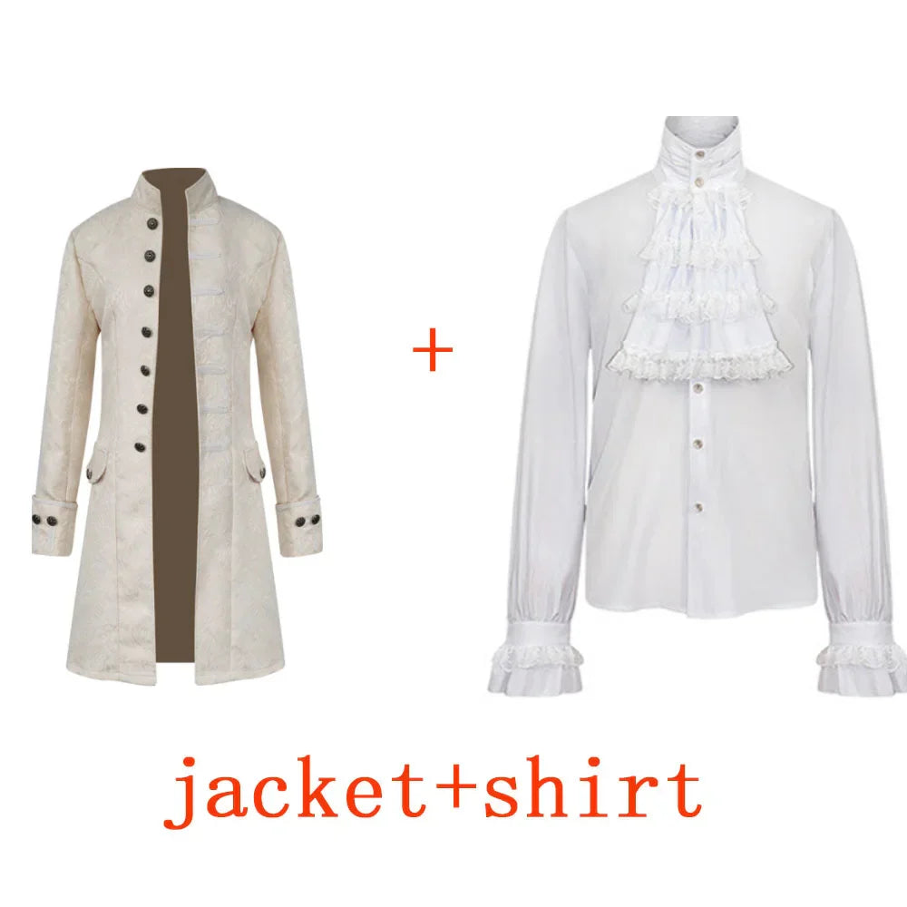 Steampunk Trench Coat for Men - White Set / S - All Products - Clothing - 7 - 2024