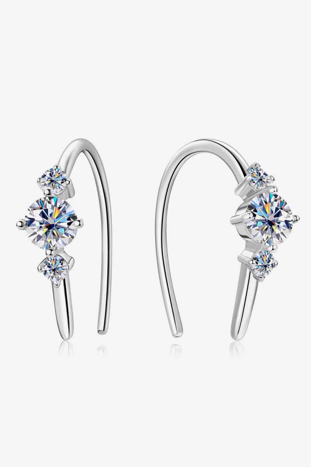 Moissanite 925 Sterling Silver Earrings - Silver / One Size - Women’s Jewelry - Earrings - 4 - 2024