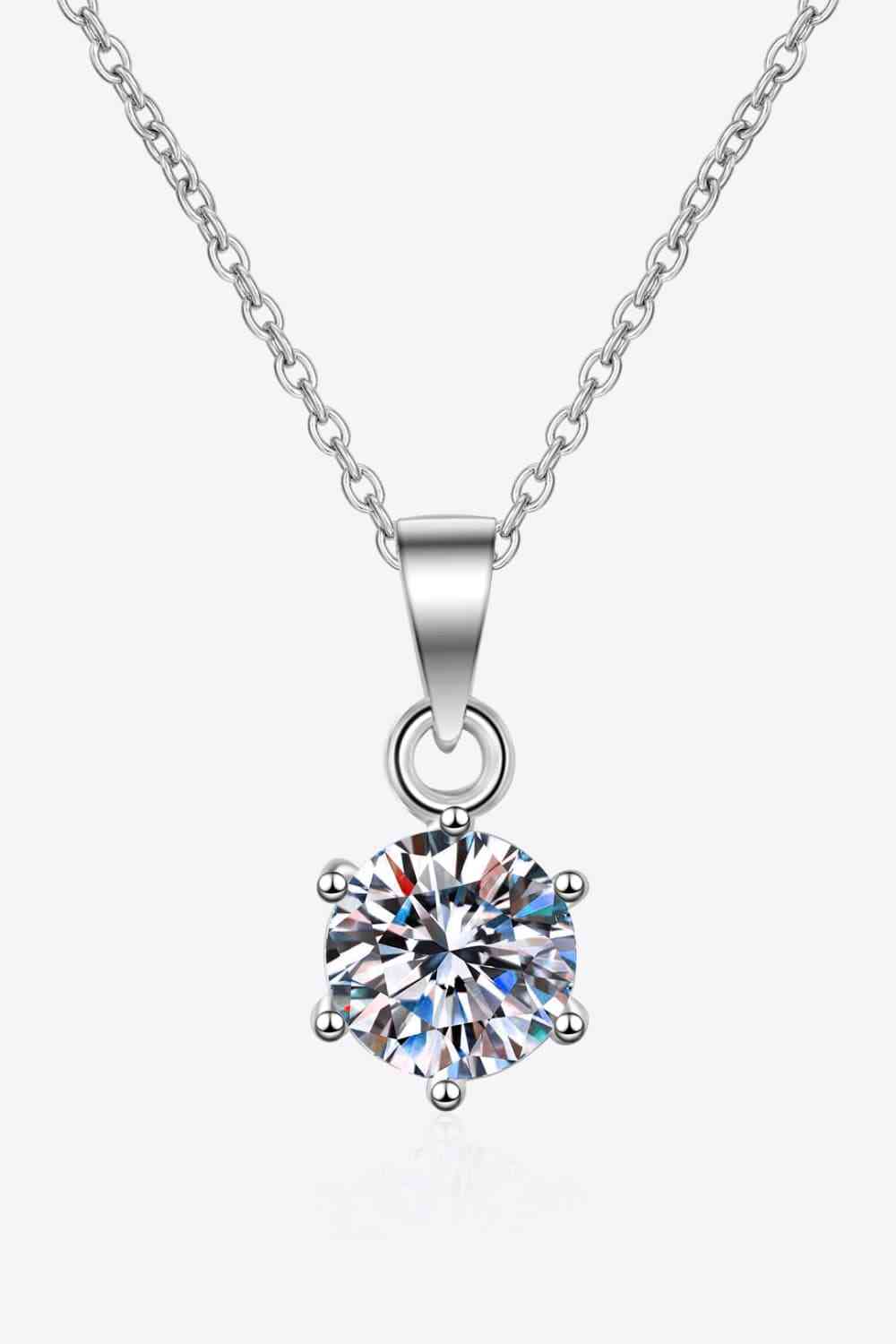 1 Carat Moissanite 925 Sterling Silver Necklace - Silver / One Size - All Products - Necklaces - 4 - 2024