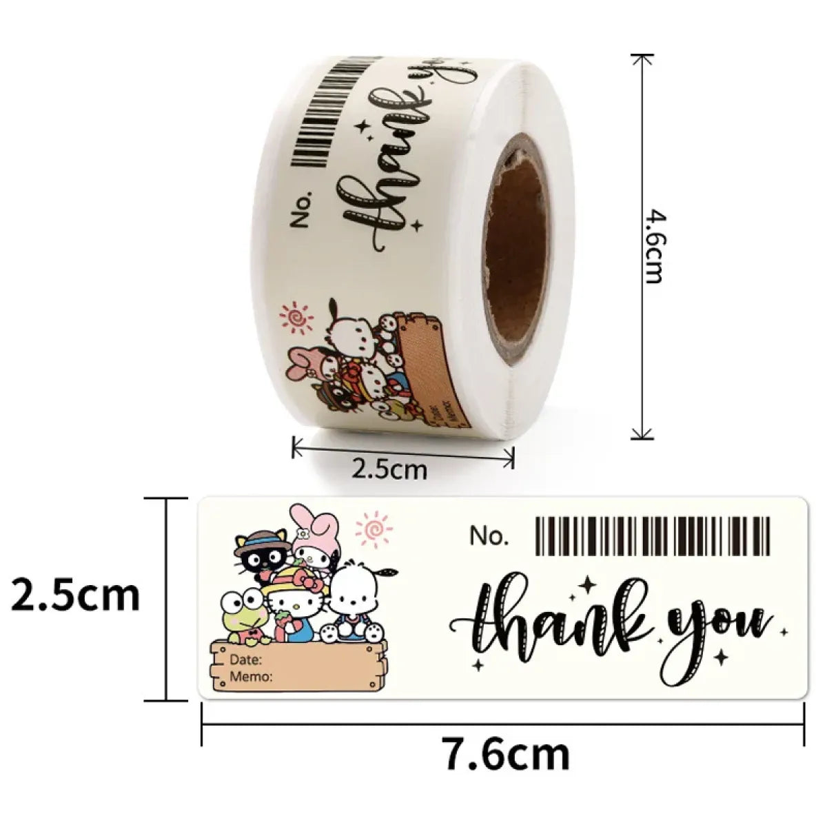 Sanrio My Melody Thank You Sticker Roll (120pcs) - Stationery & More - Stationary & More - 5