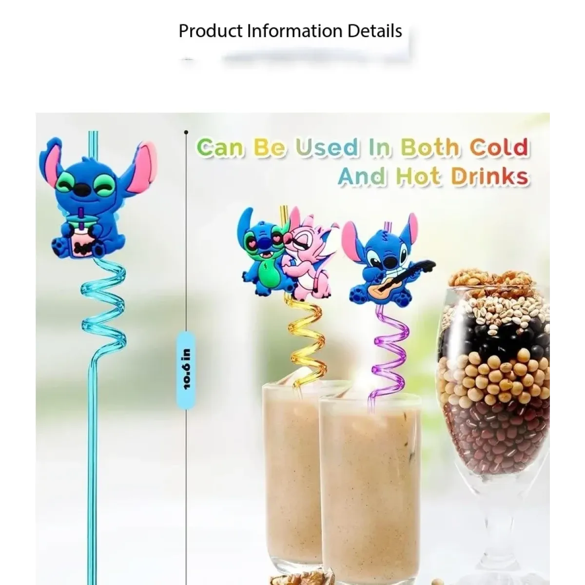 Stitch Kawaii Reusable Party Straws Set - Anime - Costume Props - 4
