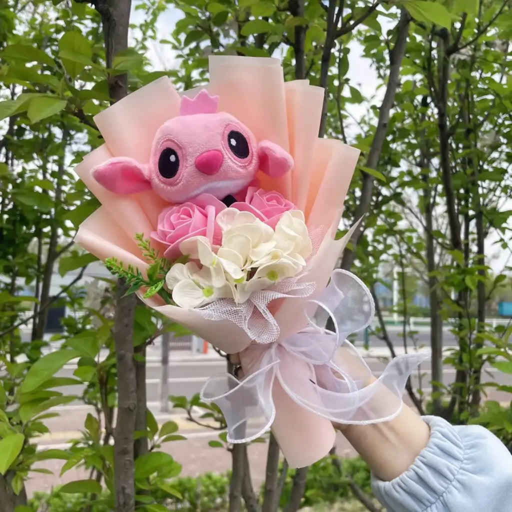 Stitch Plush Flower Bouquet – Kawaii Handmade Gift for Valentine - Christmas - Plushie - 9