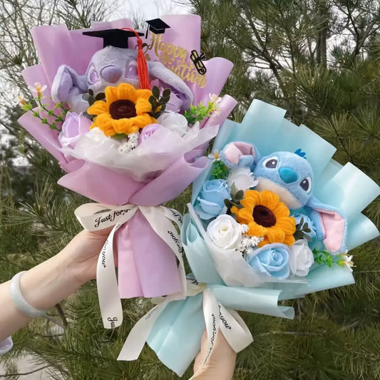 Kawaii Stitch Plush Bouquet – Crochet Flowers Graduation & Valentine Gift - Harajuku Style - Plushie - 2