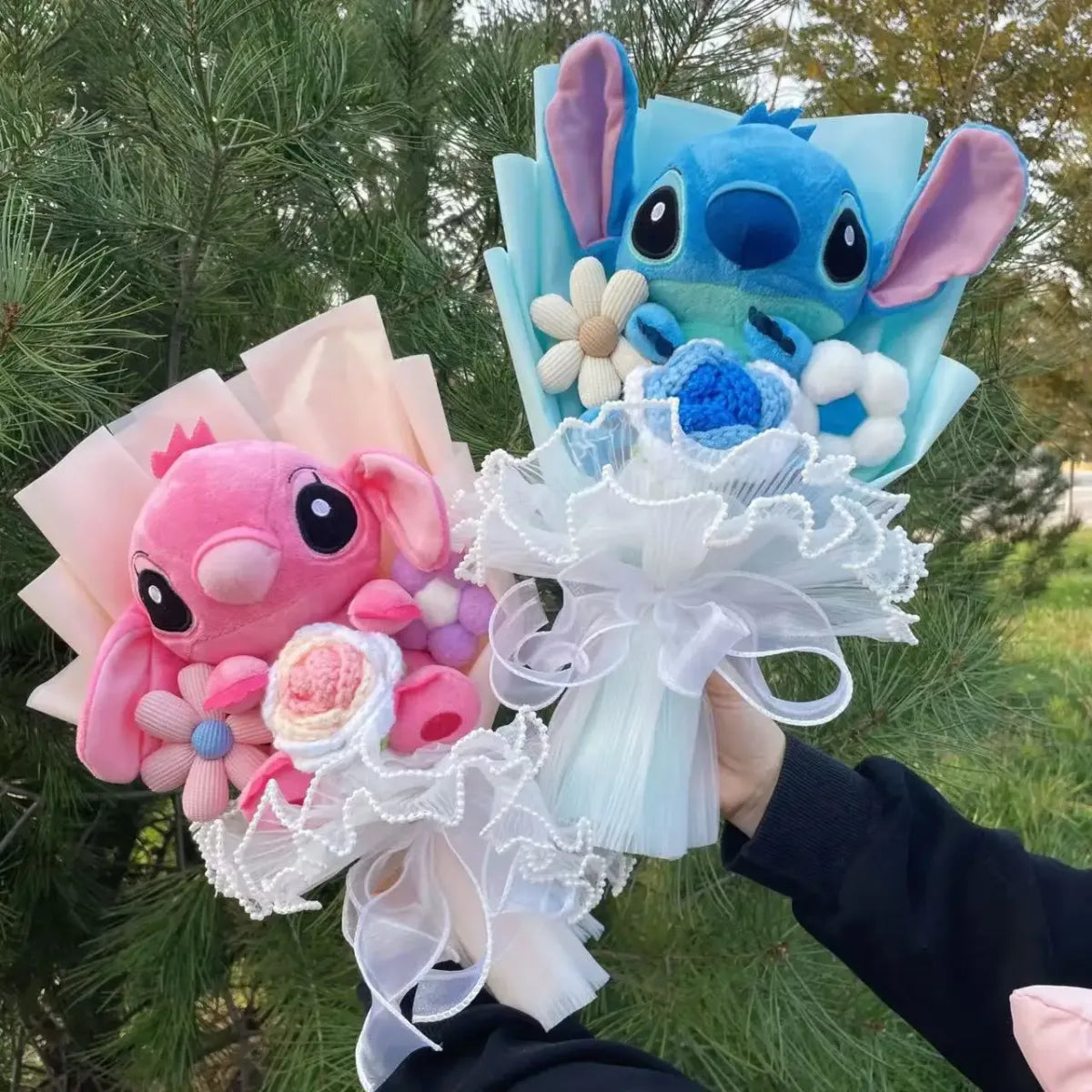 Kawaii Stitch Plush Bouquet – Crochet Flowers Graduation & Valentine Gift - Harajuku Style - Plushie - 3