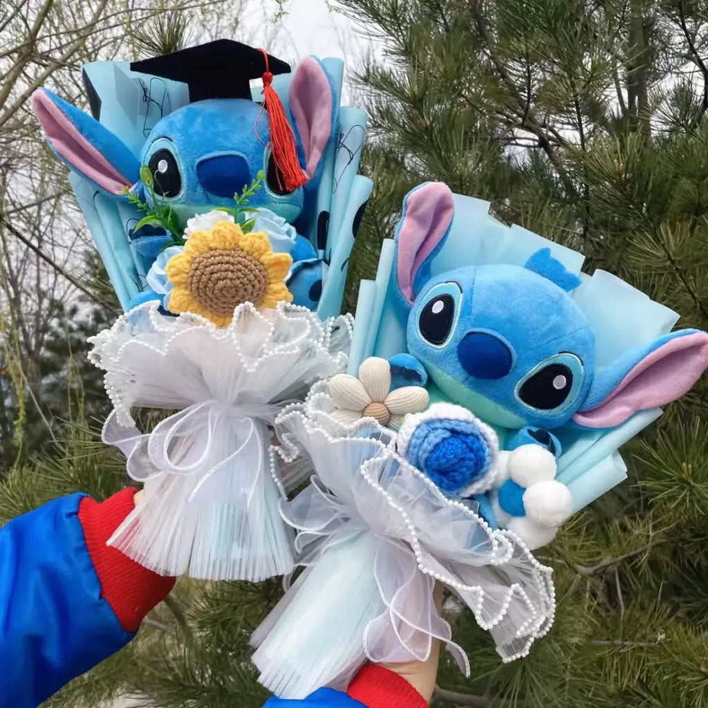 Kawaii Stitch Plush Bouquet – Crochet Flowers Graduation & Valentine Gift - Harajuku Style - Plushie - 1