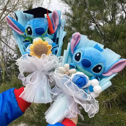 Kawaii Stitch Plush Bouquet – Crochet Flowers Graduation & Valentine Gift - Harajuku Style - Plushie - 1