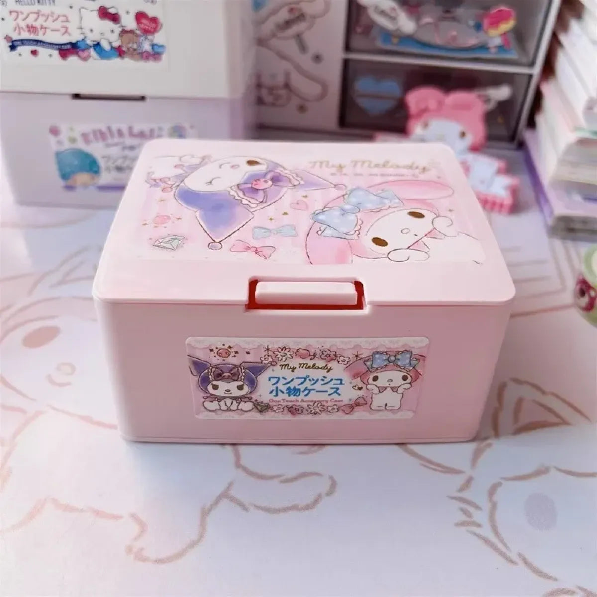 Sanrio Desktop Storage Box with My Melody & Kuromi - Tops - Stationary & More - 1