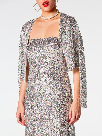 Sequin Cardigan and Straight Dress Set - All Dresses - Dresses - 6 - 2024