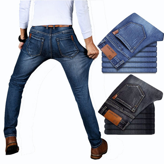 Straight Fit Elastic Denim Trousers - Men’s Clothing & Accessories - Pants - 2 - 2024