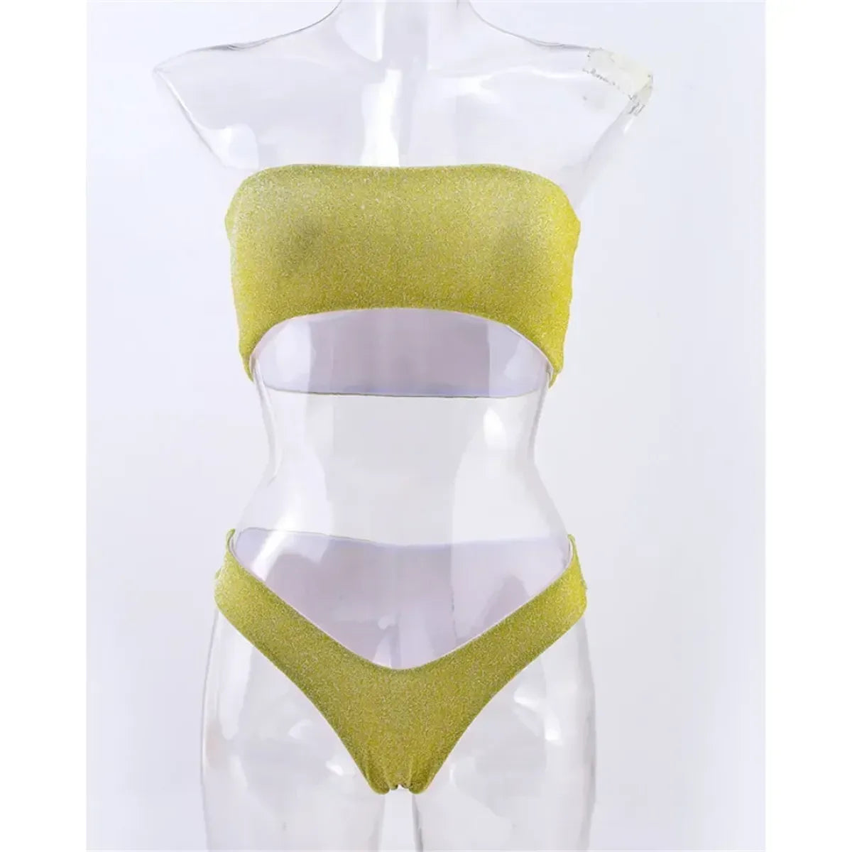 Glitter Strapless Bikini Set – Shiny Sparkle Beachwear 2025 - Swimsuits - Swimwear - 31