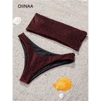 Glitter Strapless Bikini Set – Shiny Sparkle Beachwear 2025 - Swimsuits - Swimwear - 6