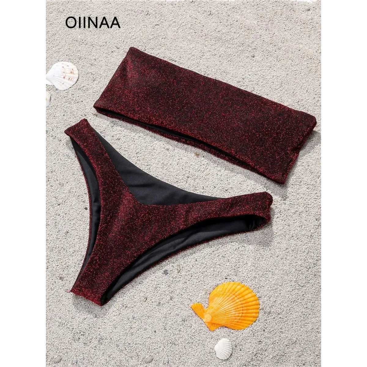 Glitter Strapless Bikini Set – Shiny Sparkle Beachwear 2025 - Swimsuits - Swimwear - 6