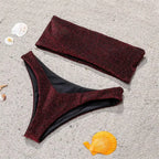 Glitter Strapless Bikini Set – Shiny Sparkle Beachwear 2025 - Swimsuits - Swimwear - 38