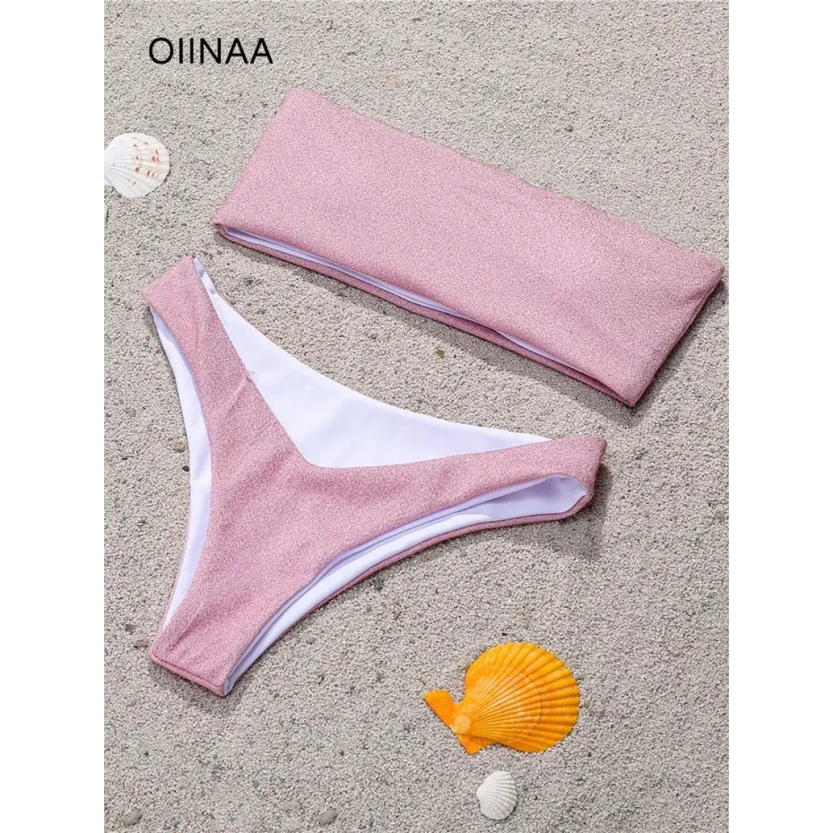 Glitter Strapless Bikini Set – Shiny Sparkle Beachwear 2025 - Swimsuits - Swimwear - 7