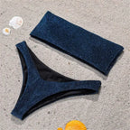 Glitter Strapless Bikini Set – Shiny Sparkle Beachwear 2025 - Swimsuits - Swimwear - 32