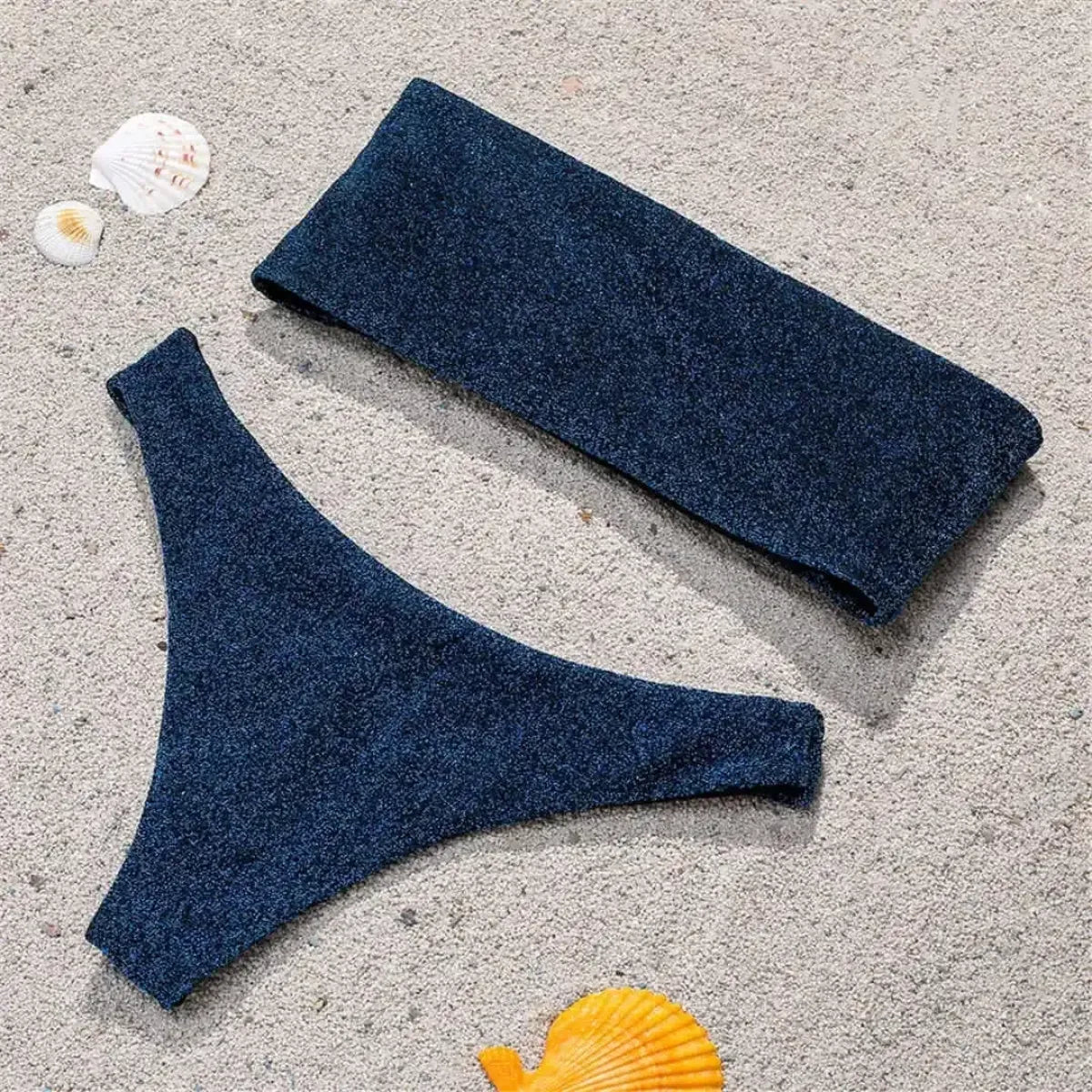 Glitter Strapless Bikini Set – Shiny Sparkle Beachwear 2025 - Swimsuits - Swimwear - 33