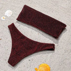 Glitter Strapless Bikini Set – Shiny Sparkle Beachwear 2025 - Swimsuits - Swimwear - 39