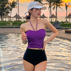 Strapless Bikini Set – High Waisted Black Contrast Lace Up Swimsuit - Sexy Products - Swimwear - 29