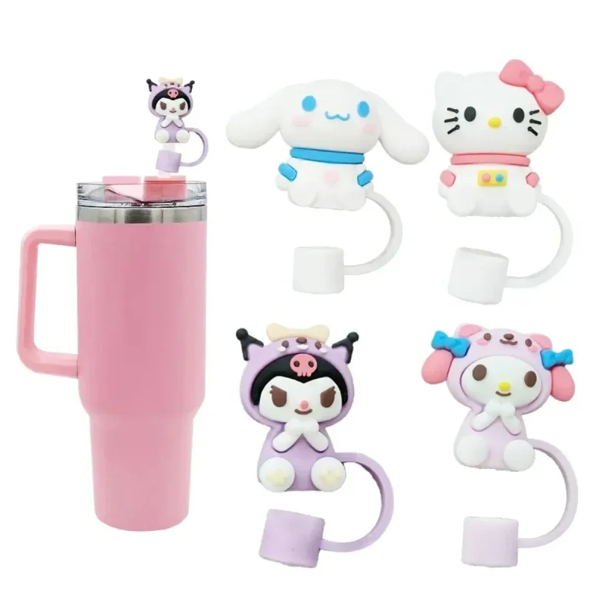 Sanrio Silicone Straw Cap Set – Hello Kitty & Friends - Sanrio - Accessory - 2