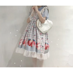 Strawberry Bunny Lolita JSK Dress – Harajuku Cosplay Style - All Dresses - Sleeveless - Square - Lolita Dress - 4