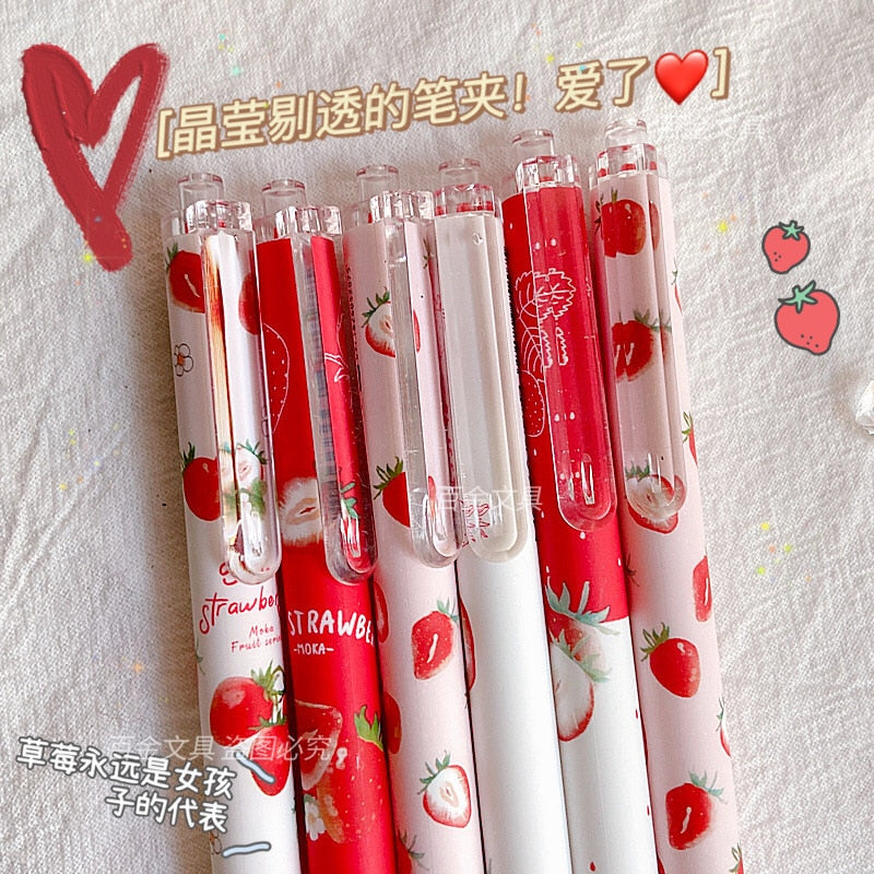 3 Pc Strawberry Gel Pen - Stationary & More - Pens - 3 - 2024