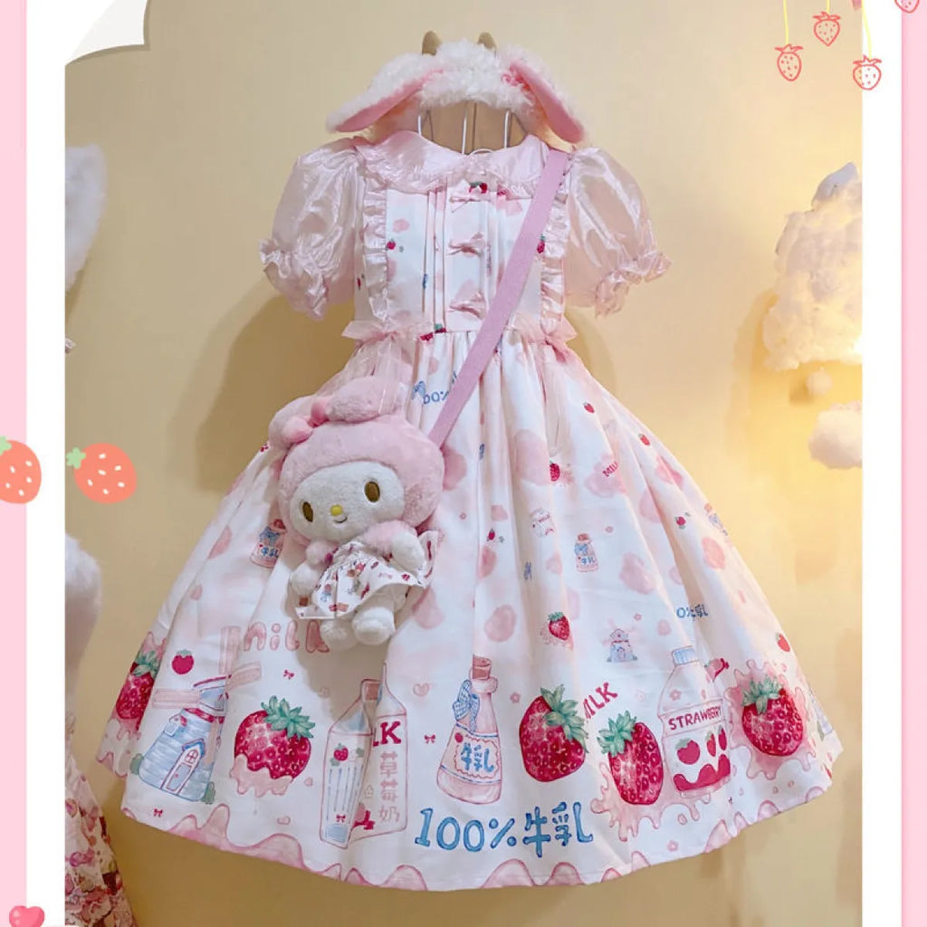 Strawberry Milk Lolita Dress - All Dresses - 1