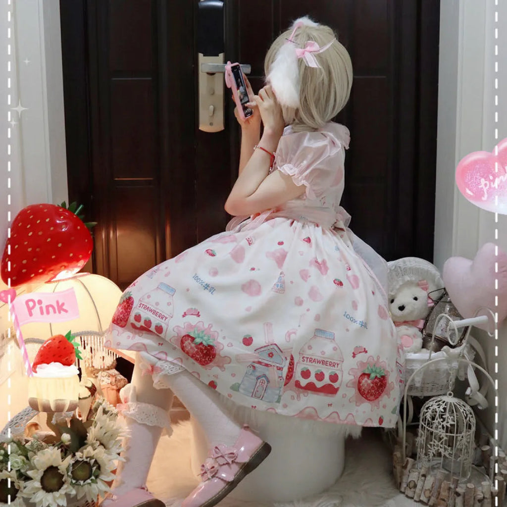 Strawberry Milk Lolita Dress - All Dresses - 3
