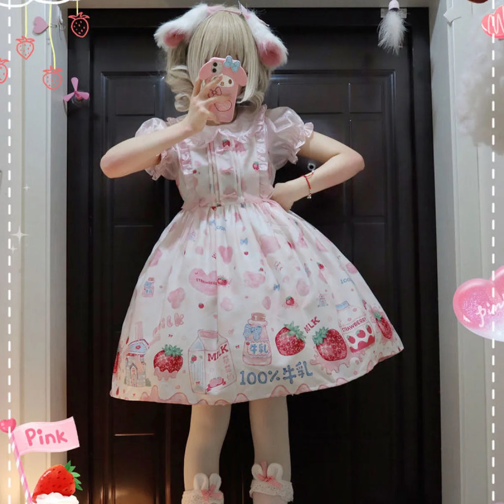 Strawberry Milk Lolita Dress - All Dresses - 4