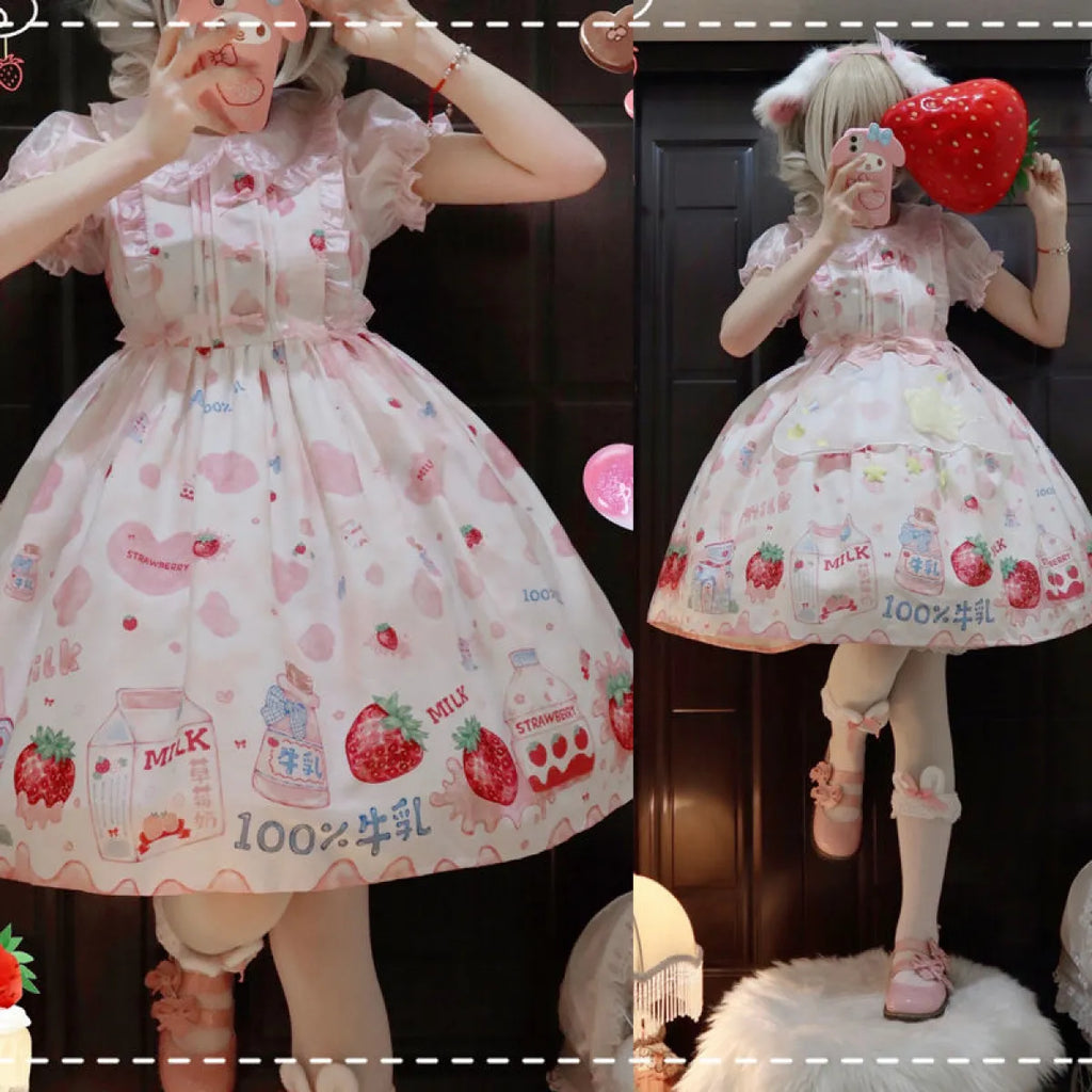 Strawberry Milk Lolita Dress - All Dresses - 5