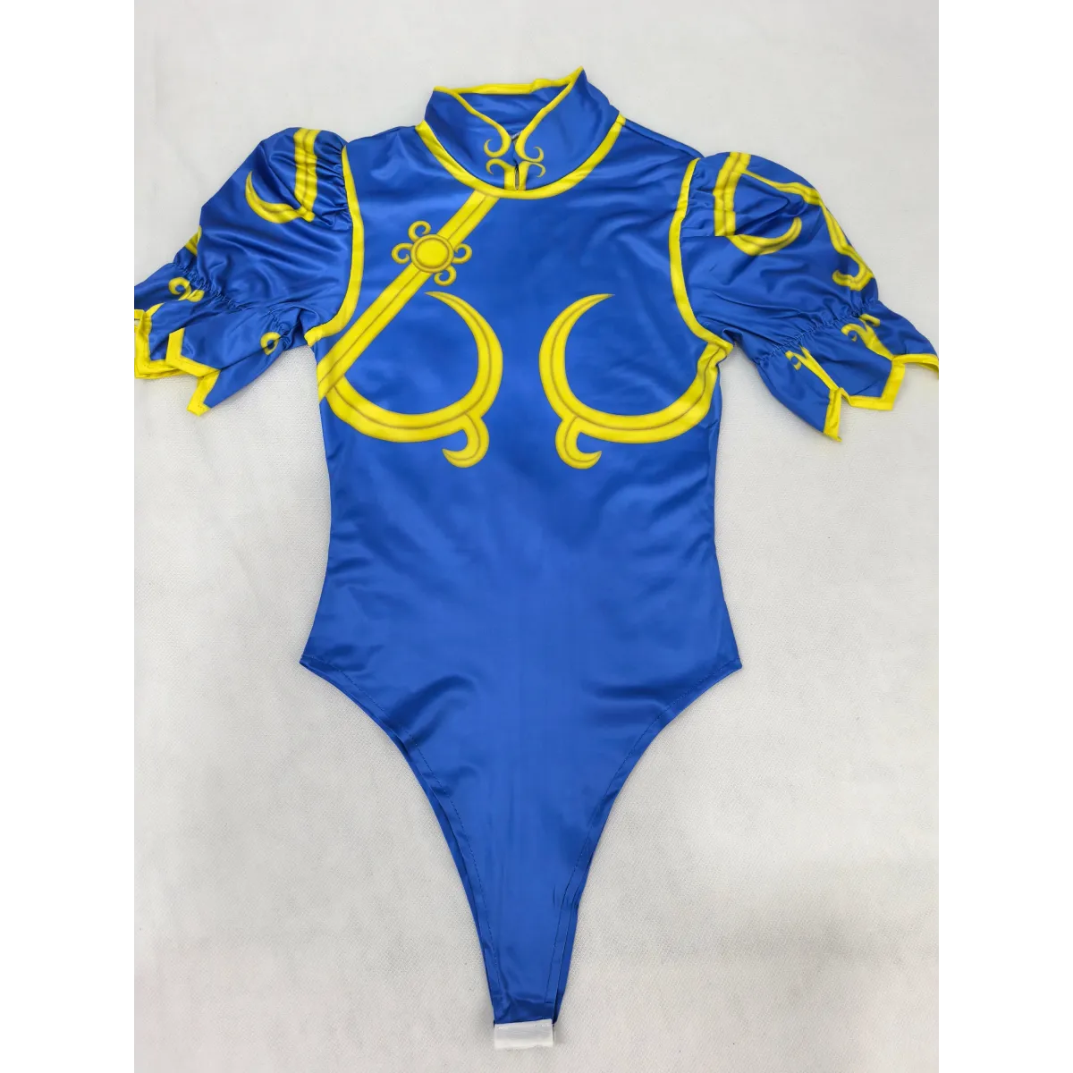 Chun Li Cosplay Costume – Street Fighter Blue Cheongsam Set with Headdress - All Dresses - Sets - 8