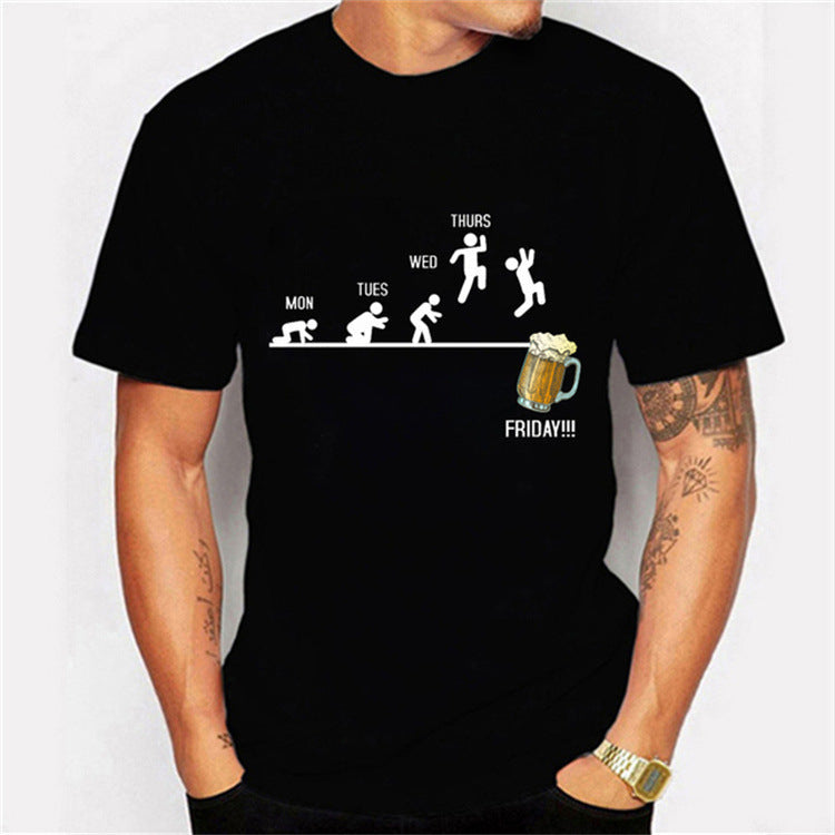 Hip-Hop Streetwear Beer Graphic T-Shirt - T-Shirts - T-Shirts - 10 - 2024