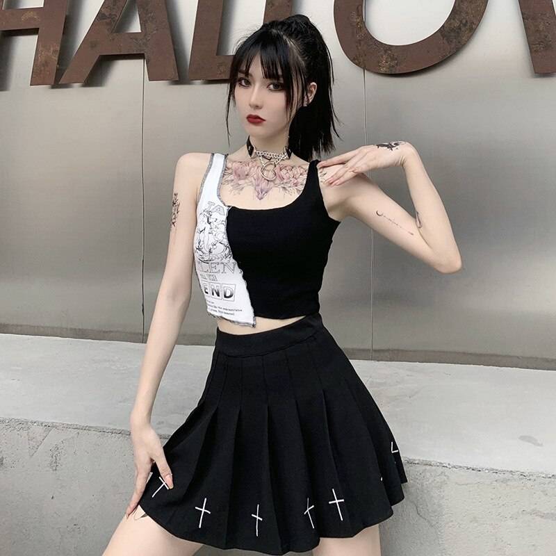 Streetwear Punk Style Crop Top - Women’s Clothing & Accessories - Shirts & Tops - 12 - 2024