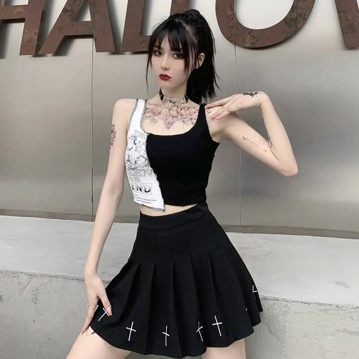 Streetwear Punk Style Crop Top - Women’s Clothing & Accessories - 12